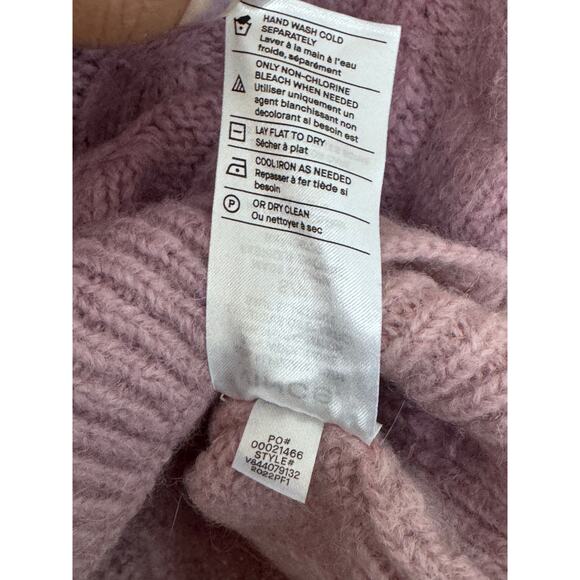 Vince Lilac Alpaca Wool Cable Knit Sweater S/P – Soft Cozy V-Neck Pullover - Picture 6 of 8